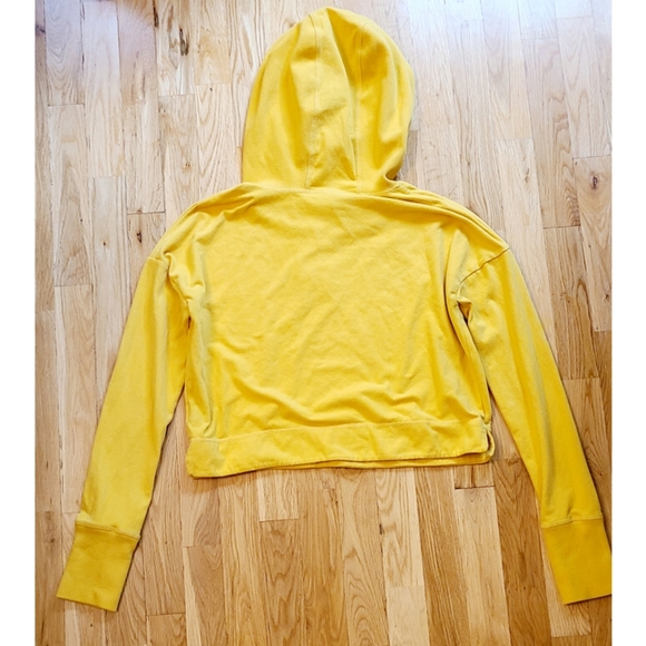 SWEATY BETTY ESCAPE LUXE ITALIAN FLEECE CROPPED HOODIE WOMENS Size XS Turmeric - Picture 5 of 11